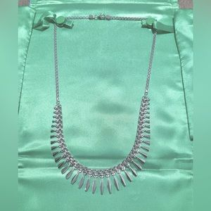Silver bib necklace